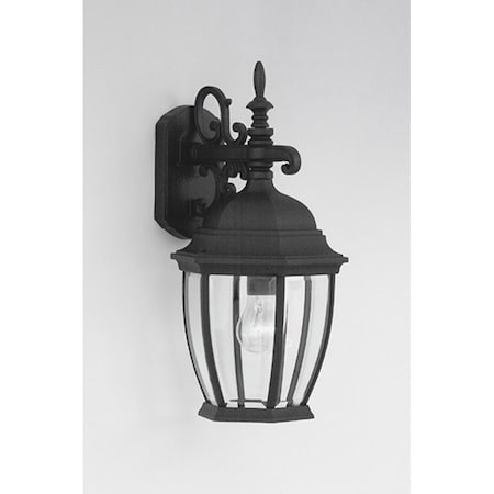 Designers Fountain Tiverton 18in Black 1-Light Outdoor Line Voltage Wall Sconce, Bulb Not Included 2431-BK